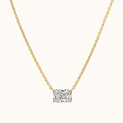 East-West Lab Radiant Diamond Solitaire Pendant