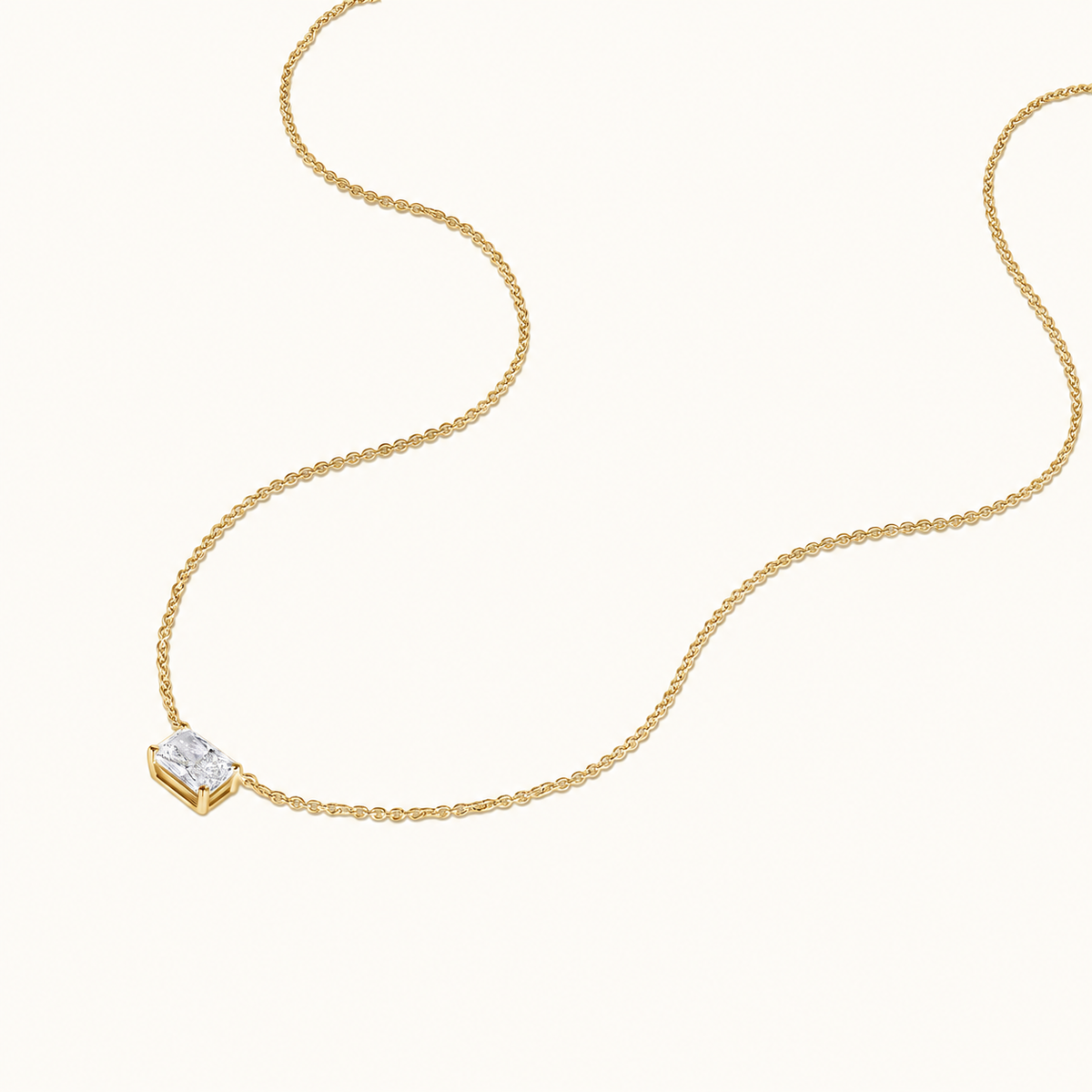 East-West Lab Radiant Diamond Solitaire Pendant
