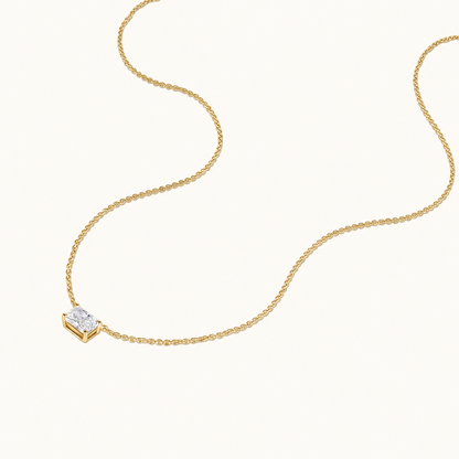 East-West Lab Radiant Diamond Solitaire Pendant