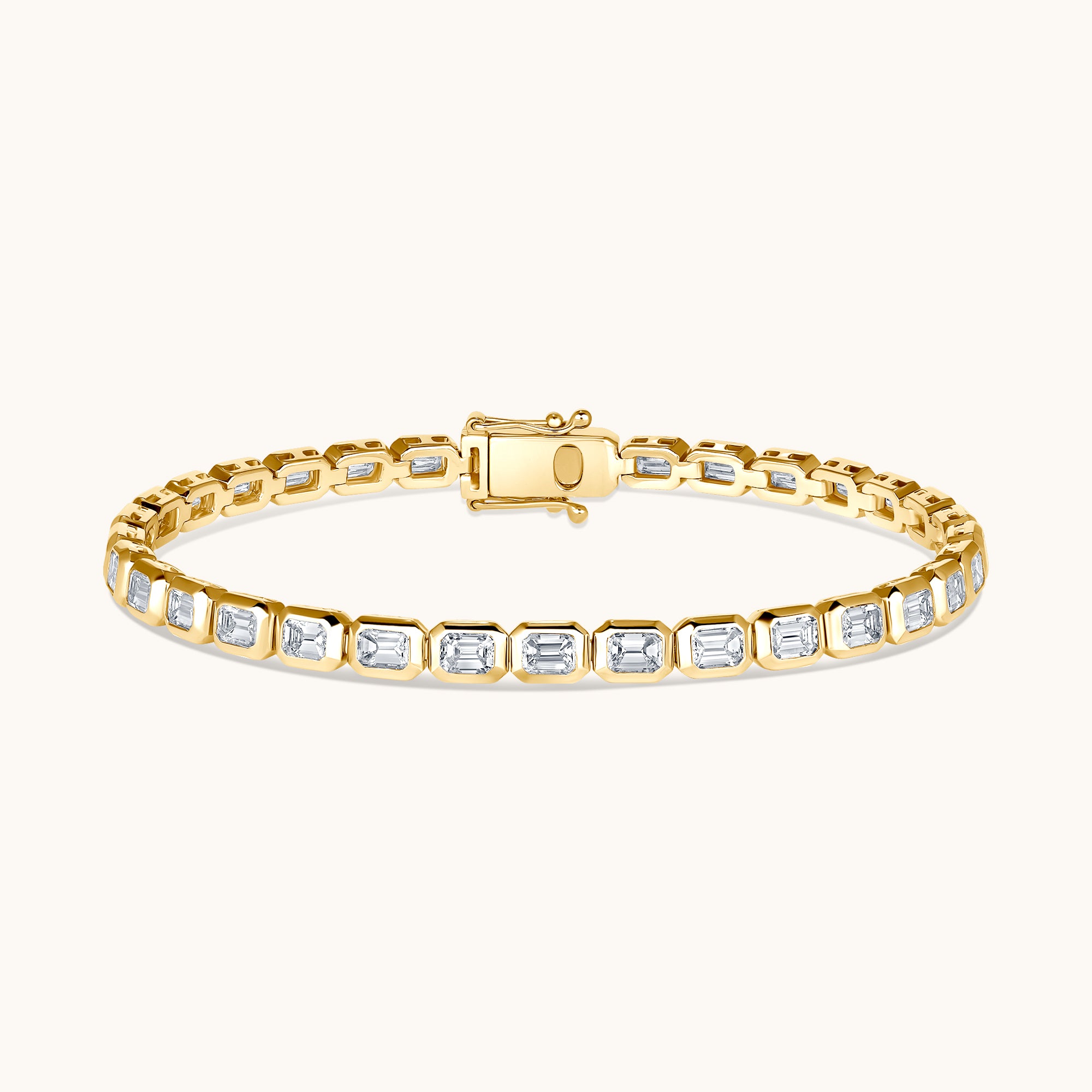 Yellow Gold East-West Emerald Tennis Bracelet