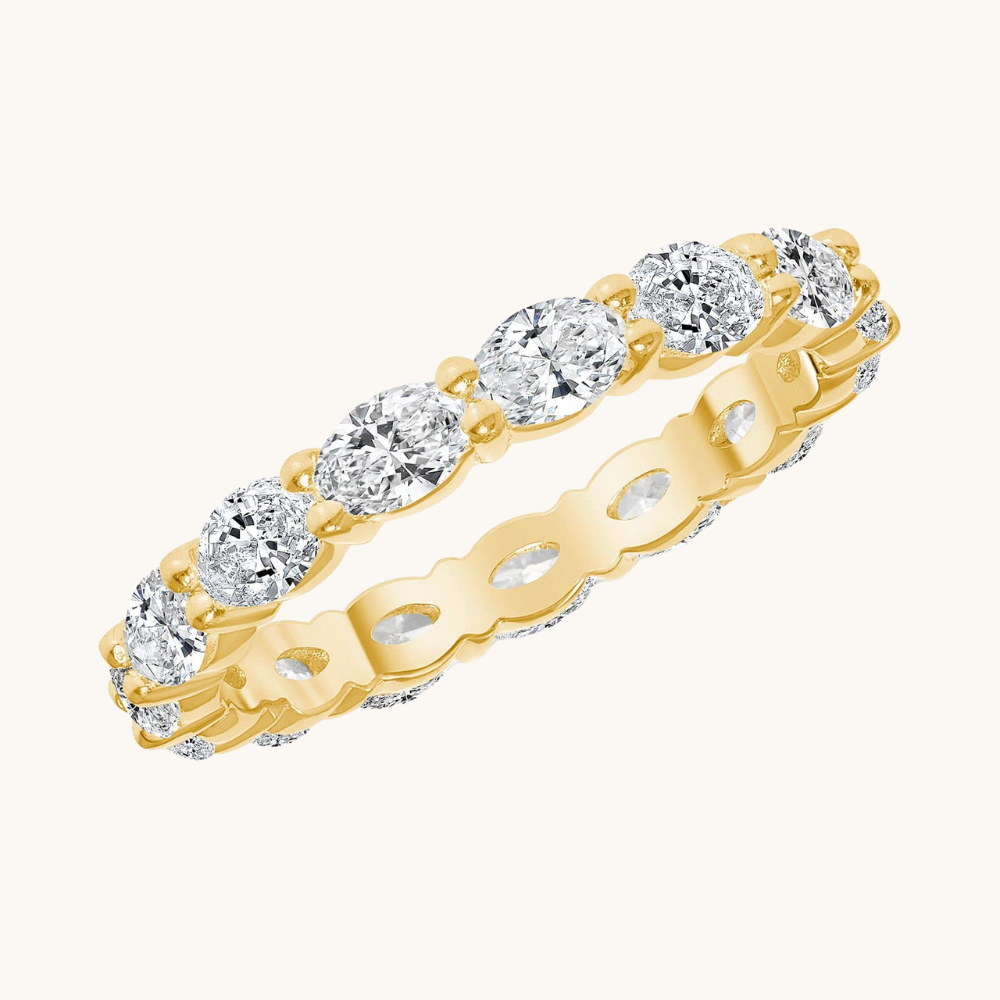 East West Oval Diamond Band - Happy Jewelers Fine Jewelry Lifetime Warranty