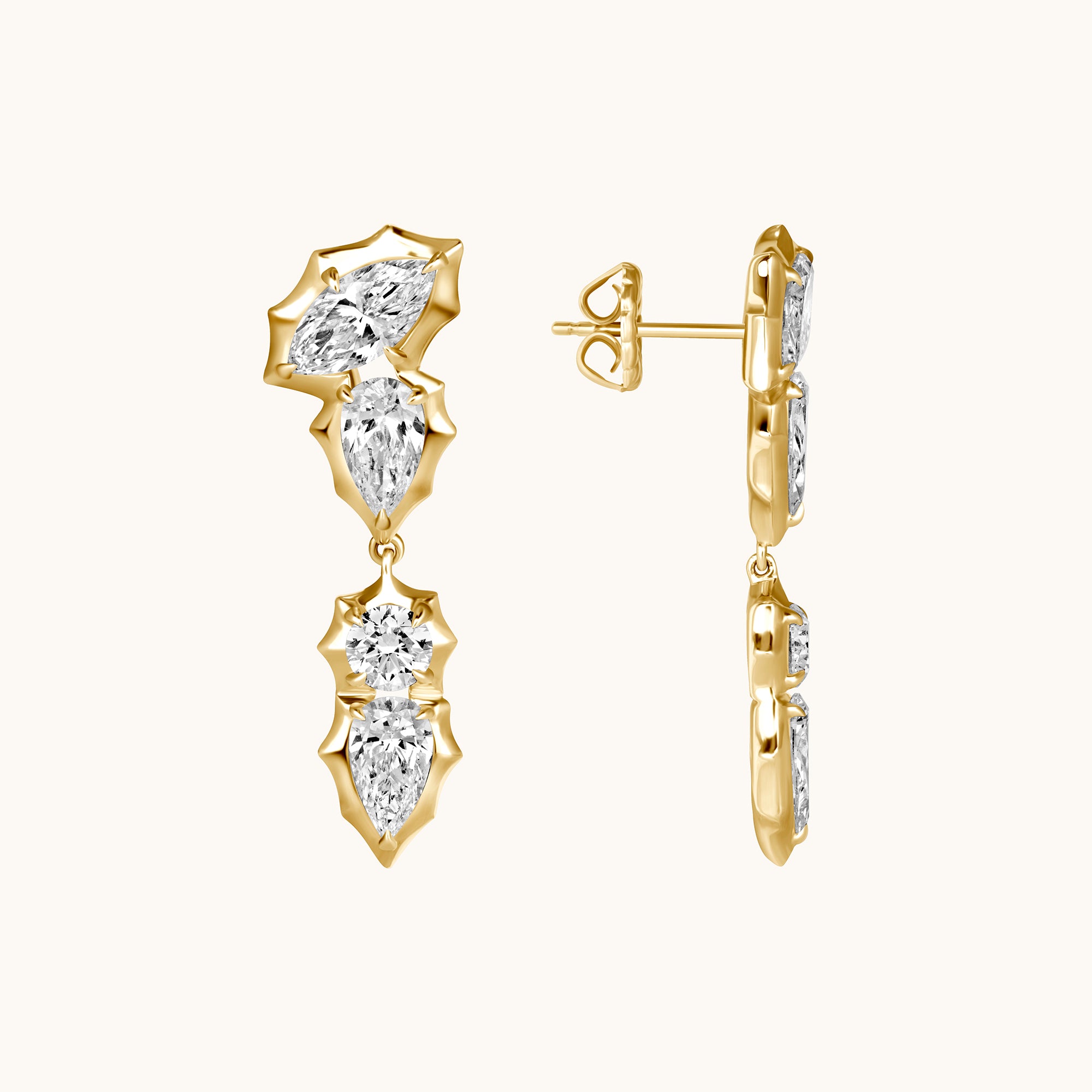 Edgy Bezel Diamond Dangle Earrings - Happy Jewelers Fine Jewelry Lifetime Warranty