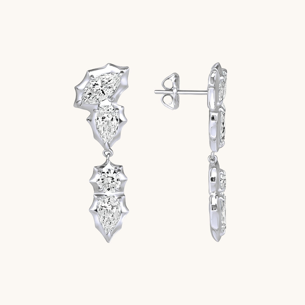 Edgy Bezel Diamond Dangle Earrings - Happy Jewelers Fine Jewelry Lifetime Warranty