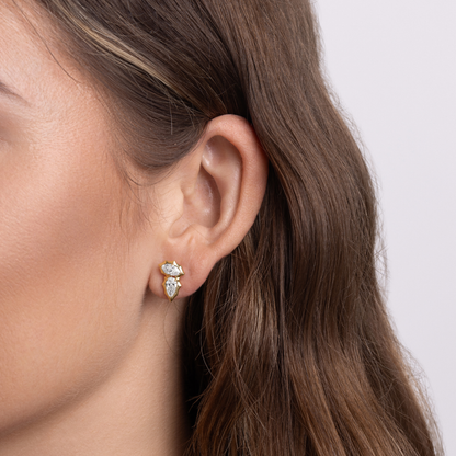 Edgy Bezel Diamond Earrings - Happy Jewelers Fine Jewelry Lifetime Warranty