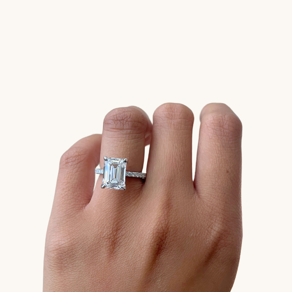 4.26 Emerald Lab Diamond Engagement Ring