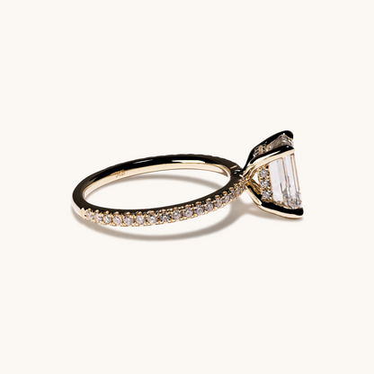 2.07 Emerald Lab Diamond Engagement Ring with Hidden Halo - Happy Jewelers Fine Jewelry Lifetime Warranty