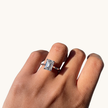 3.10 Emerald Lab Diamond Engagement Ring - Happy Jewelers Fine Jewelry Lifetime Warranty