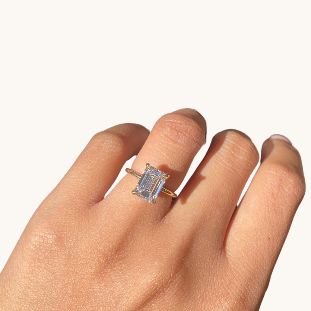 3.32 Emerald Lab Diamond Engagement Ring - Happy Jewelers Fine Jewelry Lifetime Warranty