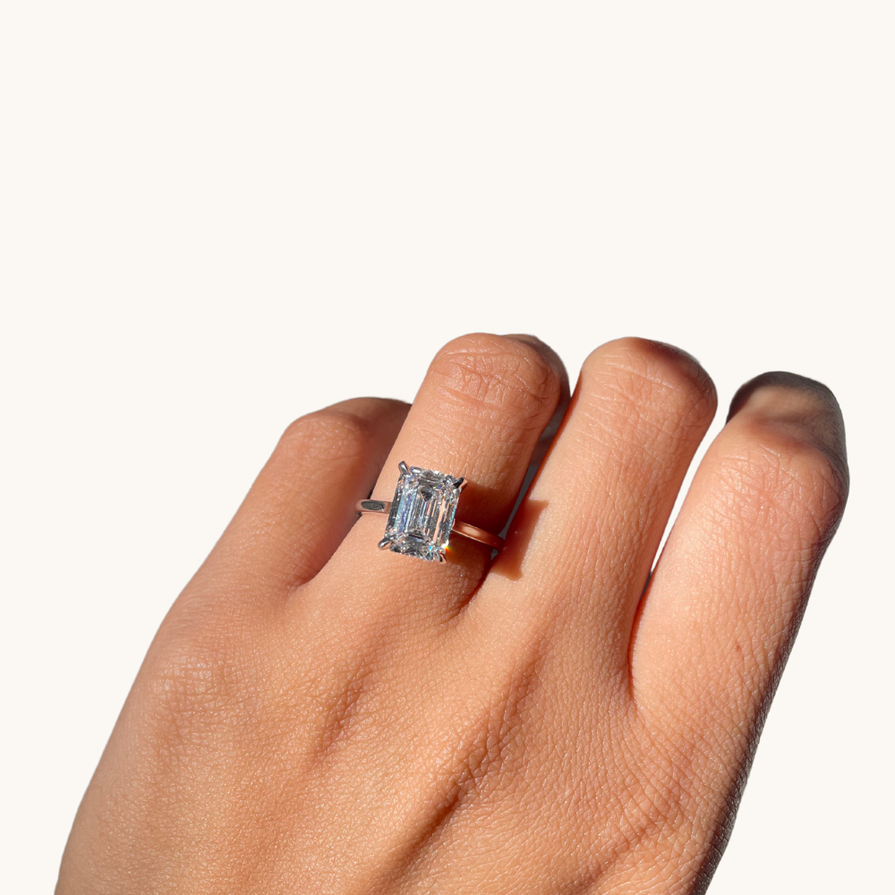 3.71 Emerald Lab Diamond Engagement Ring - Happy Jewelers Fine Jewelry Lifetime Warranty