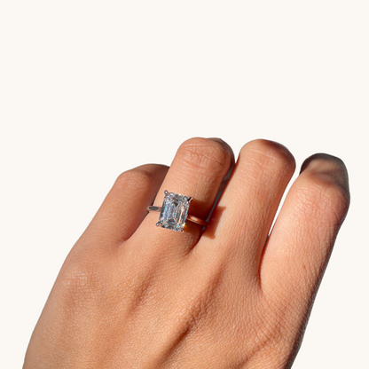 3.71 Emerald Lab Diamond Engagement Ring - Happy Jewelers Fine Jewelry Lifetime Warranty