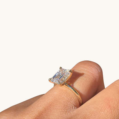 Emerald Lab Diamond Solitaire Engagement Ring - Happy Jewelers Fine Jewelry Lifetime Warranty