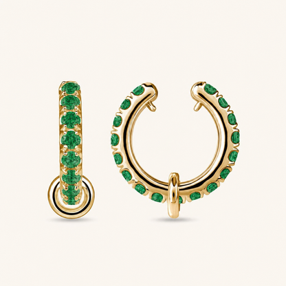 Yellow Gold Emerald Ringlet Ear Cuff