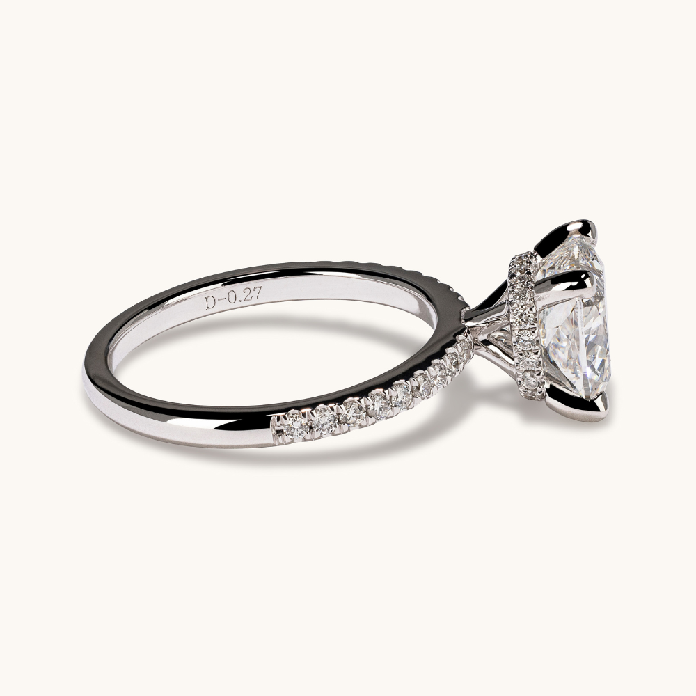 2.71 Square Cushion Lab Diamond Engagement Ring