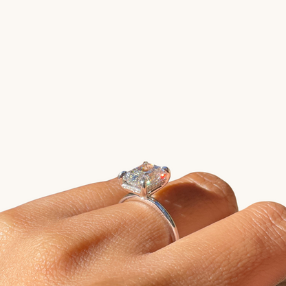 2.76 Radiant Lab Diamond Engagement Ring with Hidden Halo - Happy Jewelers Fine Jewelry Lifetime Warranty