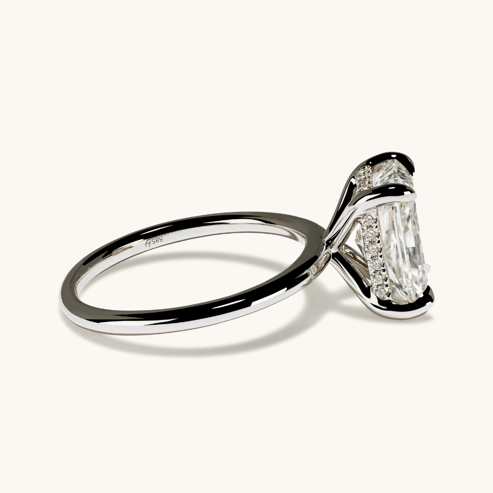 2.76 Radiant Lab Diamond Engagement Ring with Hidden Halo - Happy Jewelers Fine Jewelry Lifetime Warranty