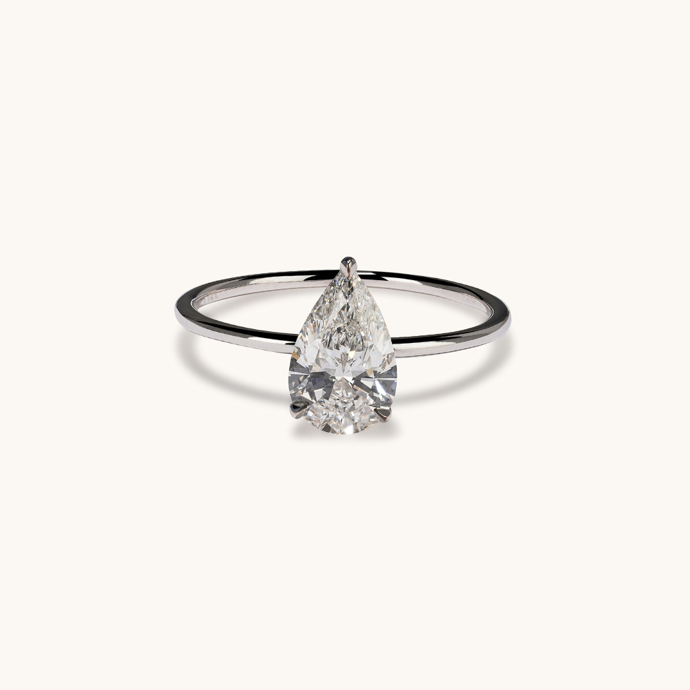 1.04 Pear Lab Diamond Engagement Ring