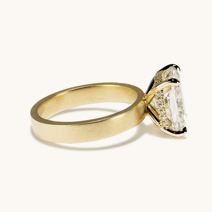 4.09 Cushion Lab Diamond Engagement Ring with Satin Solitaire Setting - Happy Jewelers Fine Jewelry Lifetime Warranty