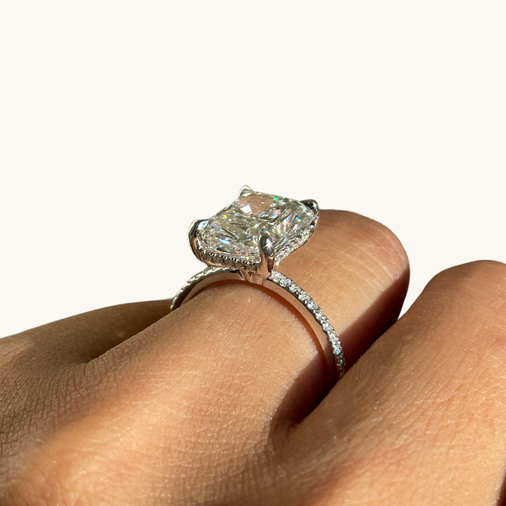 4.58 Radiant Lab Diamond Engagement Ring