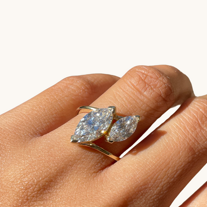 Marquise Toi et Moi Lab Diamond Engagement Ring - Happy Jewelers Fine Jewelry Lifetime Warranty