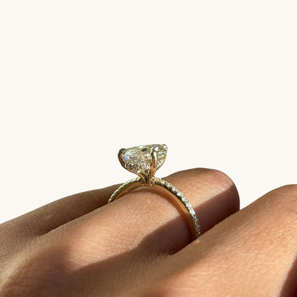 2.54 Pear Lab Diamond Engagement Ring