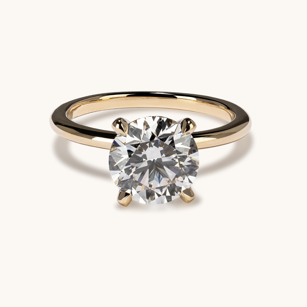 Round Lab Diamond Solitaire Engagement Ring