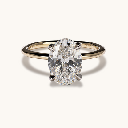 2.55 Oval Lab Diamond Engagement Ring with Hidden Halo - Happy Jewelers Fine Jewelry Lifetime Warranty