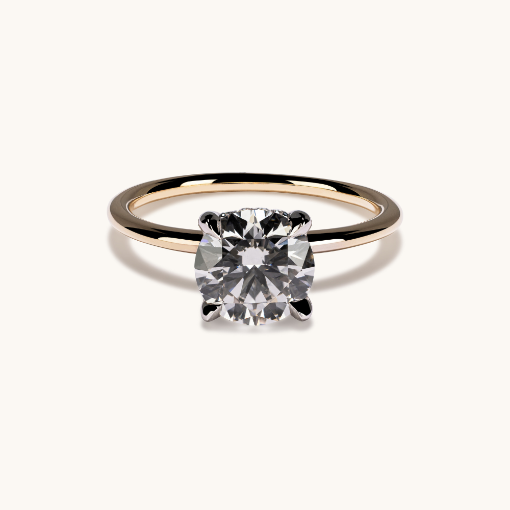 1.56 Round Lab Diamond Engagement Ring with Hidden Halo - Happy Jewelers Fine Jewelry Lifetime Warranty