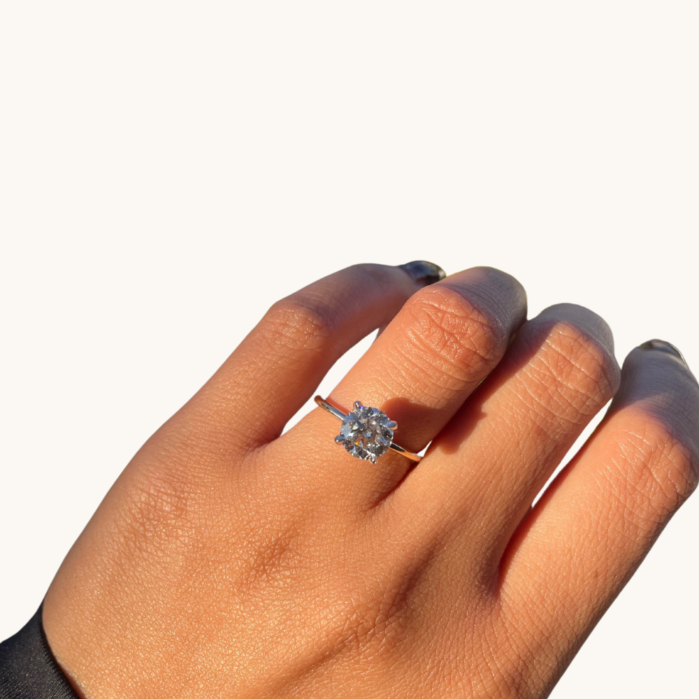 1.56 Round Lab Diamond Engagement Ring with Hidden Halo - Happy Jewelers Fine Jewelry Lifetime Warranty