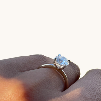 1.56 Round Lab Diamond Engagement Ring with Hidden Halo - Happy Jewelers Fine Jewelry Lifetime Warranty