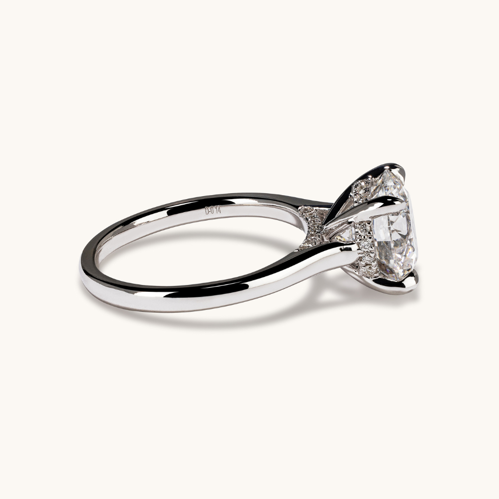 3.07 Round Lab Diamond Engagement Ring with Hidden Halo