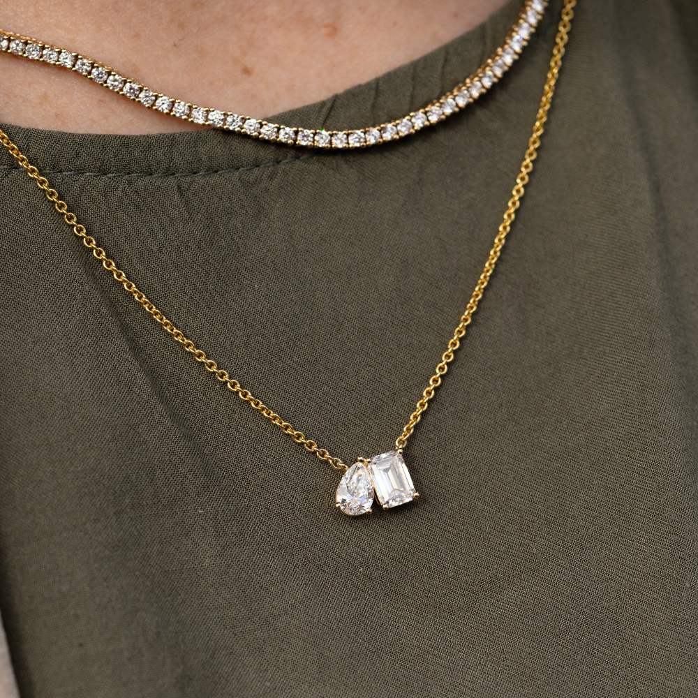 Toi et Moi Diamond Necklace - Happy Jewelers Fine Jewelry Lifetime Warranty