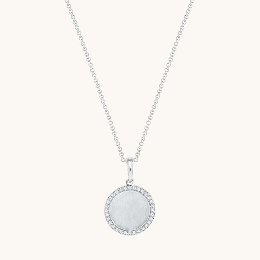 Engravable Diamond Pendant