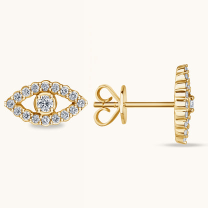 Diamond Evil Eye Stud Earrings