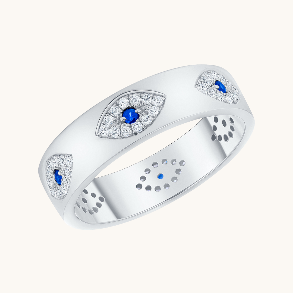 Evil Eye Diamond Eternity Ring