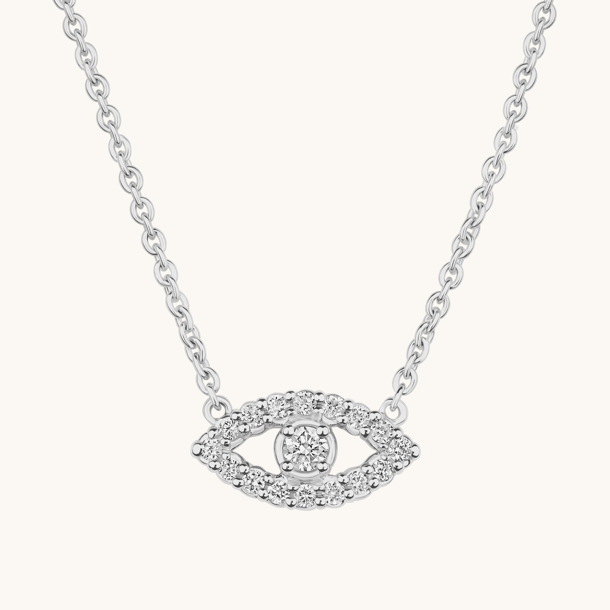 Dainty Diamond Evil Eye Necklace - Happy Jewelers Fine Jewelry Lifetime Warranty