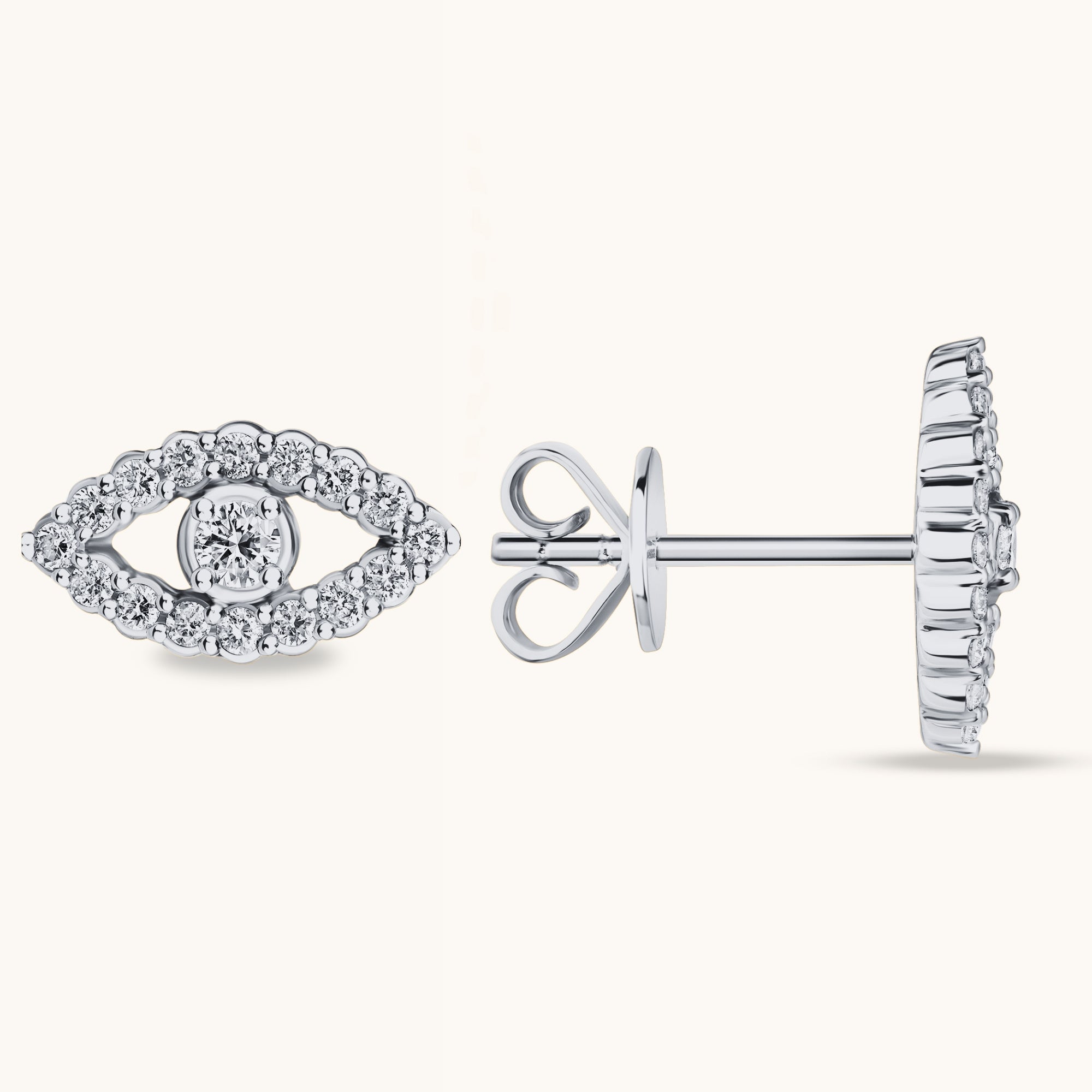 Diamond Evil Eye Stud Earrings - Happy Jewelers Fine Jewelry Lifetime Warranty