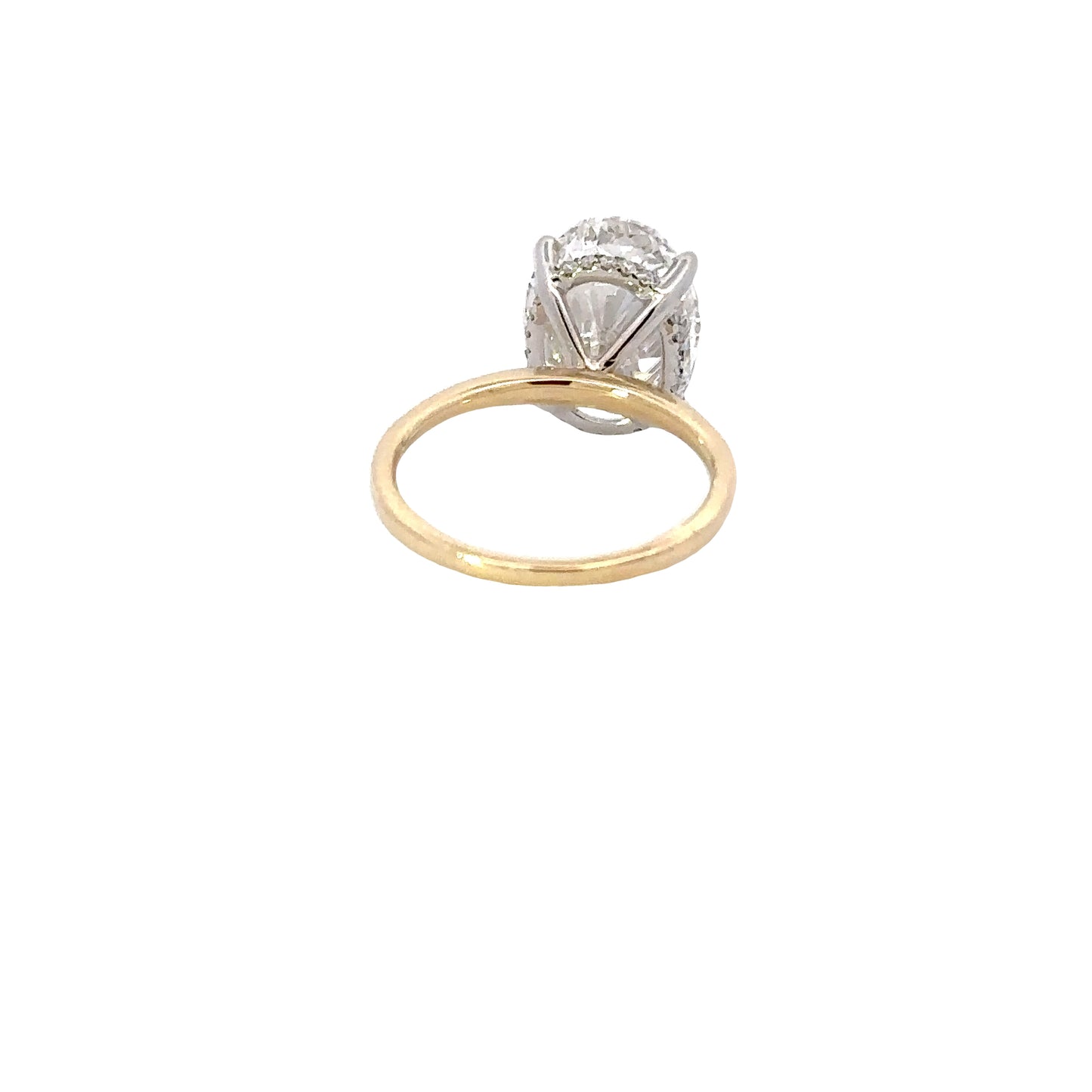 5.07 Carat Oval Lab Grown Diamond Engagement Ring with Hidden Halo - Happy Jewelers Fine Jewelry Lifetime Warranty