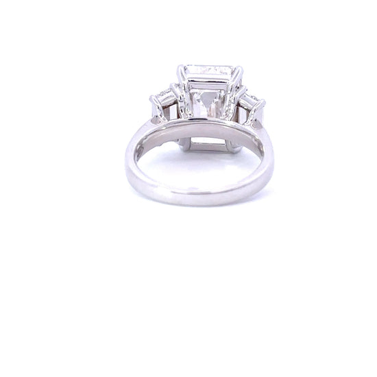 7.06 Carat Emerald Lab Grown Diamond 3 Stone Engagement Ring - Happy Jewelers Fine Jewelry Lifetime Warranty