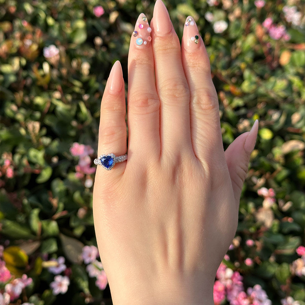 Heart Tanzanite Ring with Halo - Happy Jewelers Fine Jewelry Lifetime Warranty