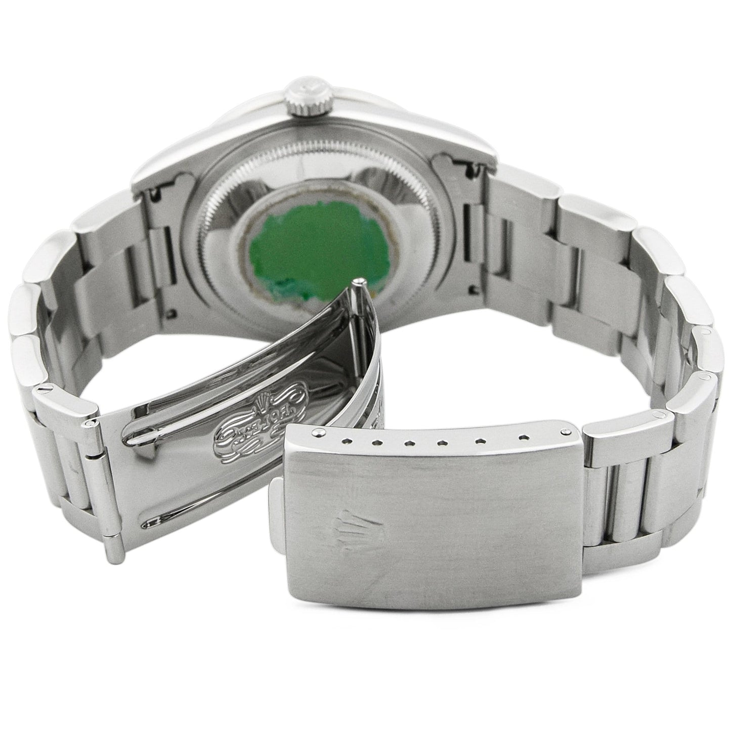 Rolex Datejust Stainless Steel 34mm Custom White MOP Diamond Dial Watch Reference#: 15210 - Happy Jewelers Fine Jewelry Lifetime Warranty