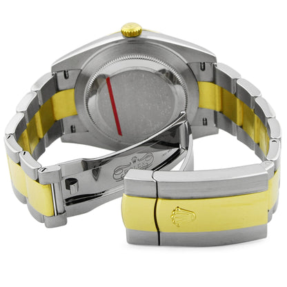 Rolex Datejust TT Stainless Steel & Yellow Gold 41mm Silver Stick Dial Watch Reference#: 126333 - Happy Jewelers Fine Jewelry Lifetime Warranty