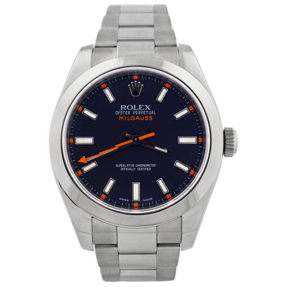 Rolex Milgauss 40mm Black Dial Watch Ref# 116400 - Happy Jewelers Fine Jewelry Lifetime Warranty