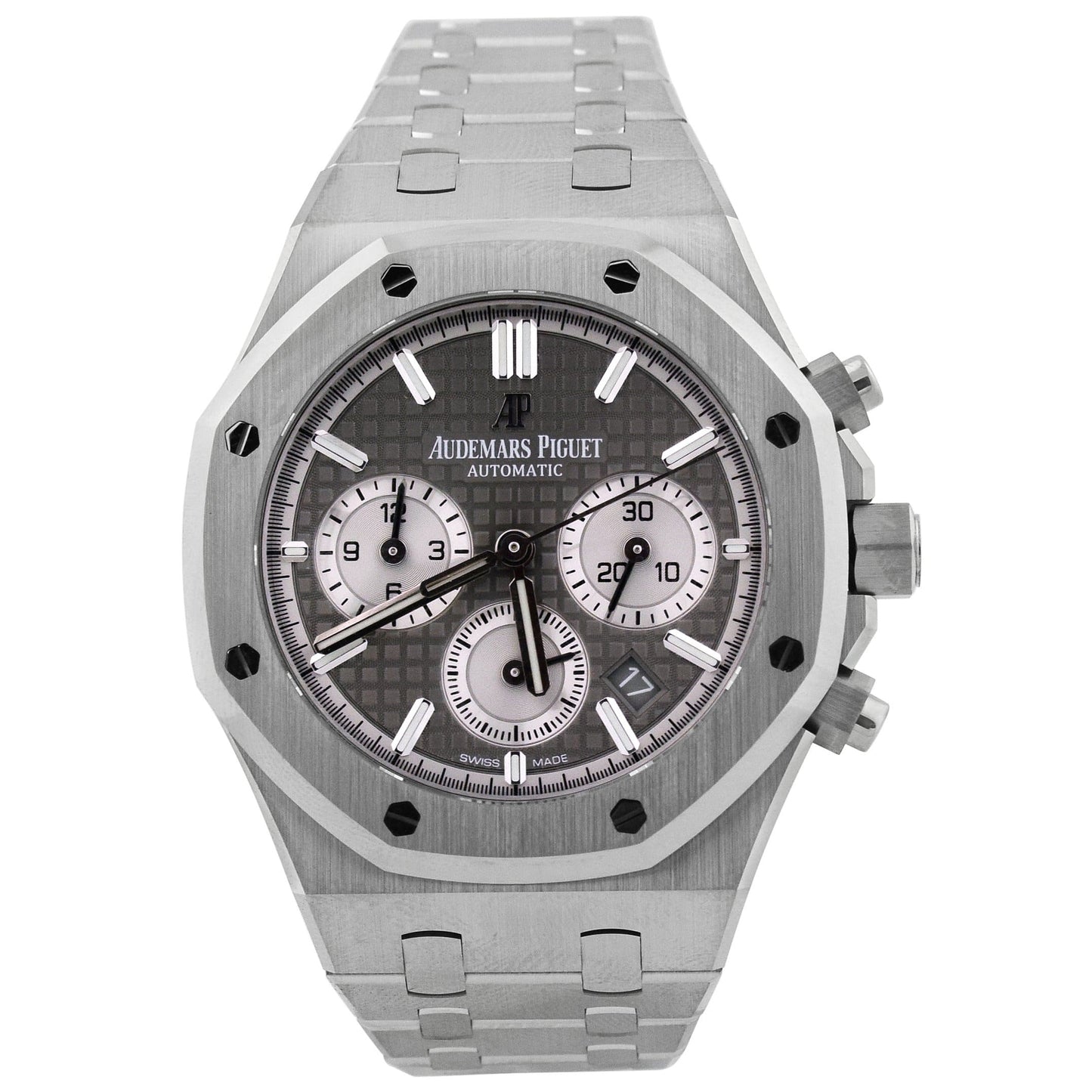 Audemars Piguet Royal Oak Stainless Steel 38mm Silver Chronograph Dial Watch Reference#:  26315ST.OO.1256ST.02 - Happy Jewelers Fine Jewelry Lifetime Warranty