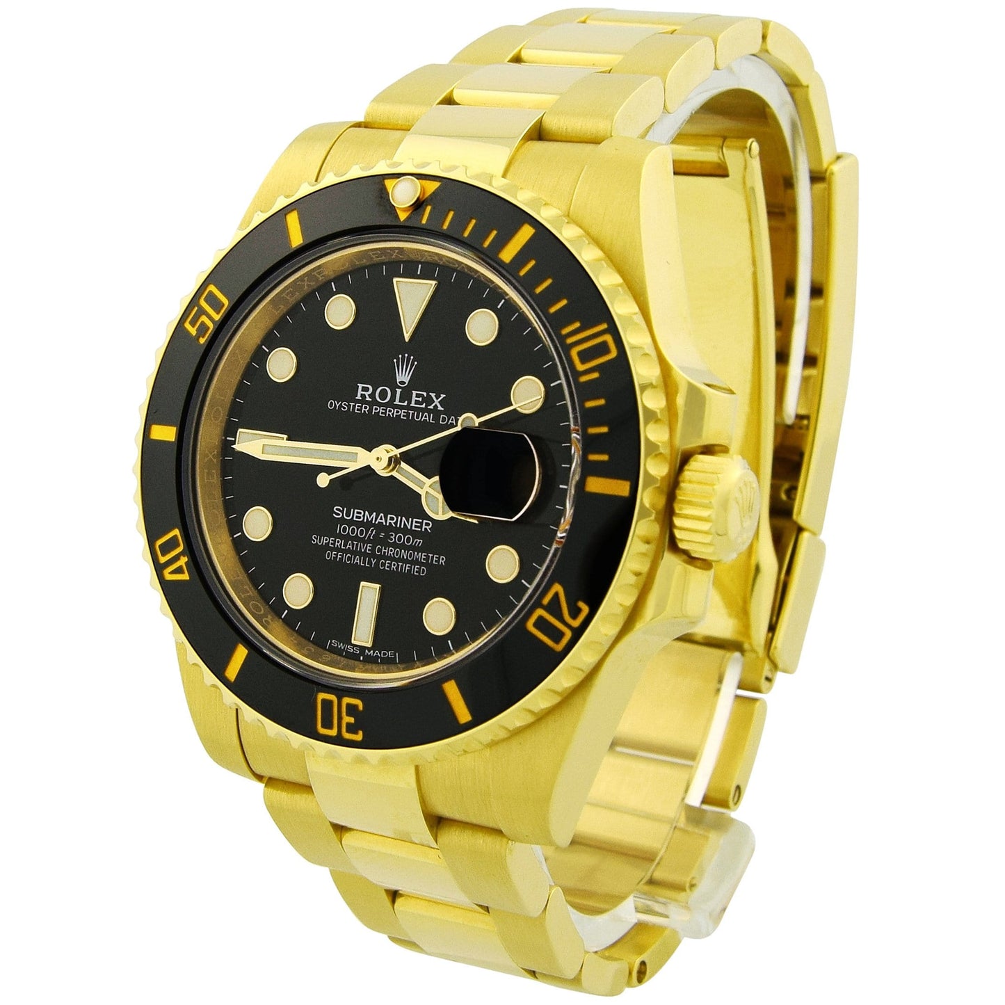 Rolex Submariner Yellow Gold 40mm Black Dot Dial Watch Reference#: 116618LN - Happy Jewelers Fine Jewelry Lifetime Warranty