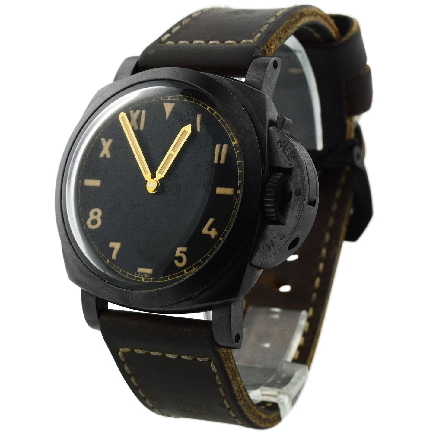 Panerai Mens Luminor 1950 3 Days Titanio DLC Titanium 47mm California Dial Watch Reference #: PAM00629 - Happy Jewelers Fine Jewelry Lifetime Warranty