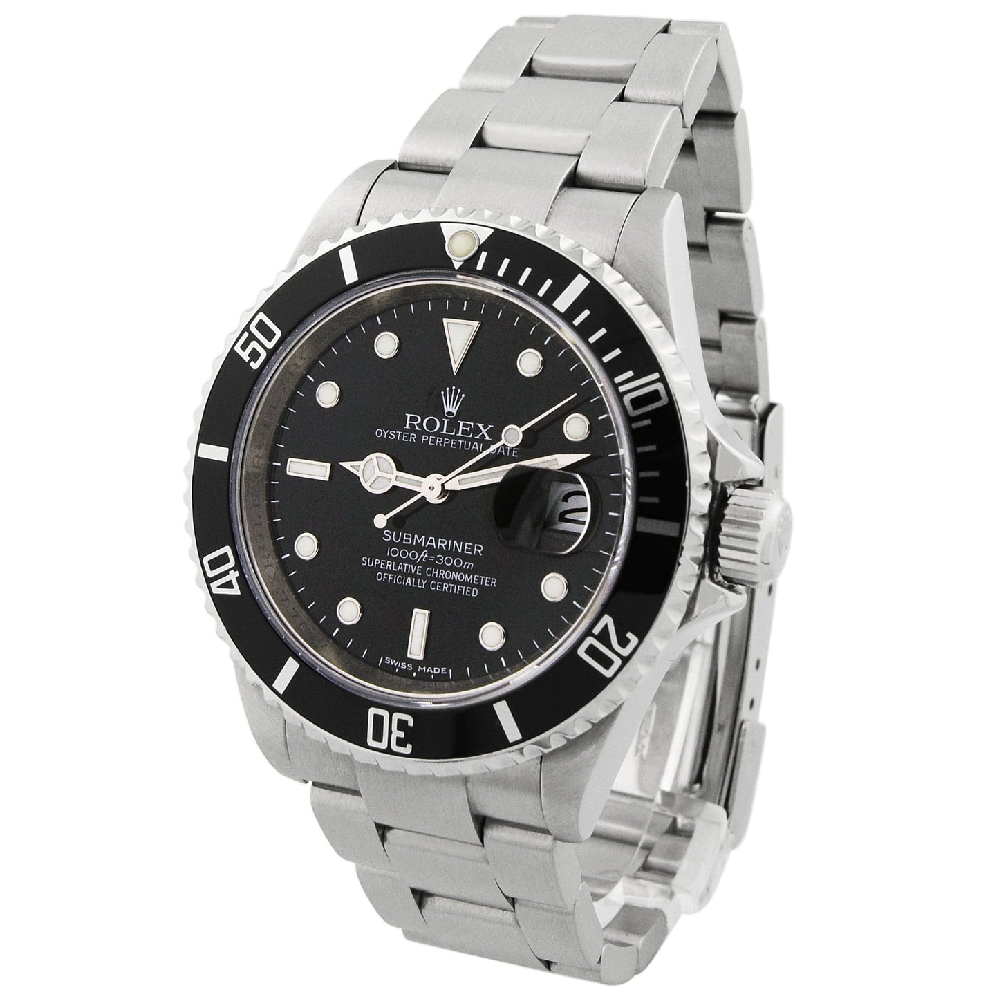 Rolex Submariner Stainless Steel 40mm Black Dot Dial Watch Reference #: 16610