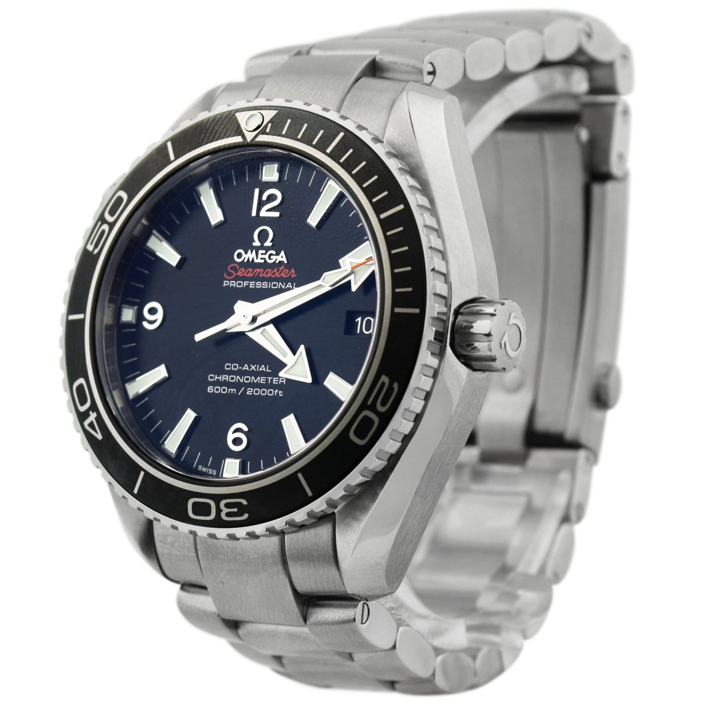 Omega Mens Seamaster Planet Ocean Stainless Steel 45.5mm Black Stick & Arabic Dial Watch Reference #: 232.30.46.21.01.001 - Happy Jewelers Fine Jewelry Lifetime Warranty