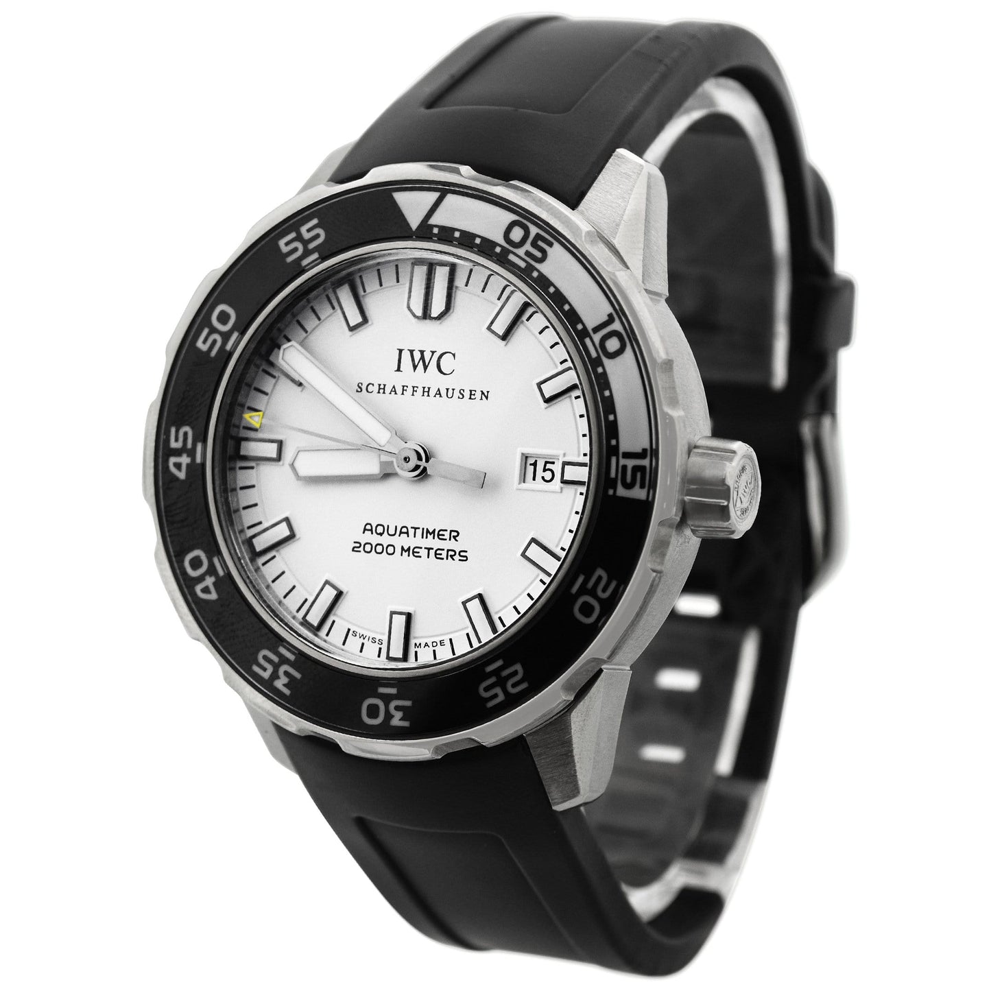 IWC Mens Aquatimer Stainless Steel 44mm White Stick Dial Watch Reference #: IW356806 - Happy Jewelers Fine Jewelry Lifetime Warranty