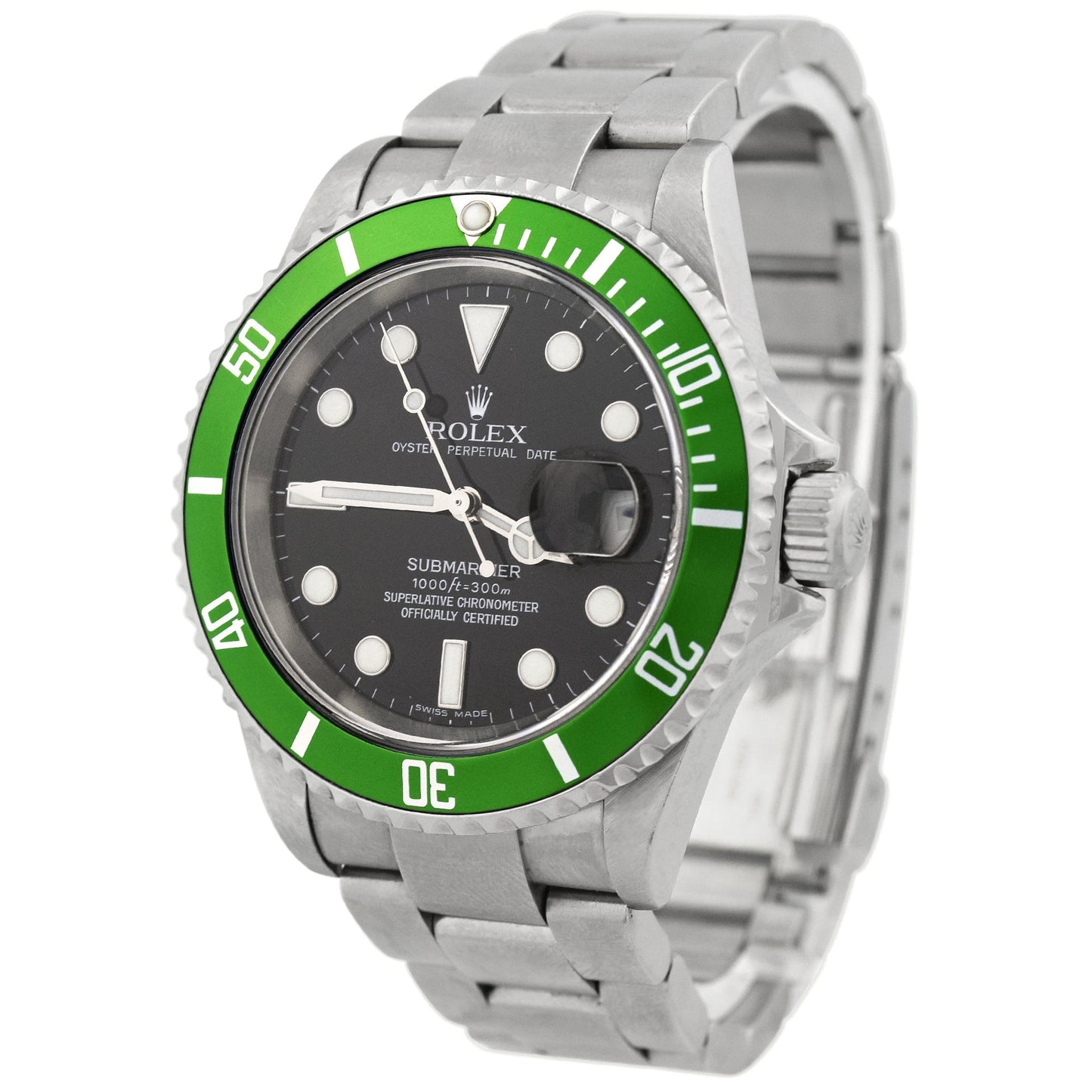 Rolex Submariner "Kermit" Stainless Steel 40mm Black Dot Dial Watch Reference #: 16610LV - Happy Jewelers Fine Jewelry Lifetime Warranty