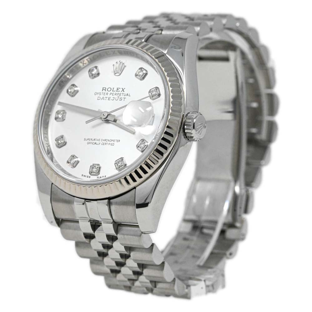 Rolex Unisex Datejust Stainless Steel 36mm Silver Diamond Dial Watch Ref# 116234 - Happy Jewelers Fine Jewelry Lifetime Warranty